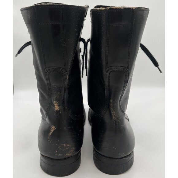 Vtg BFG BF Goodrich Military Combat Capped Toe Black Leather Jump Boot Size 10 main image 4